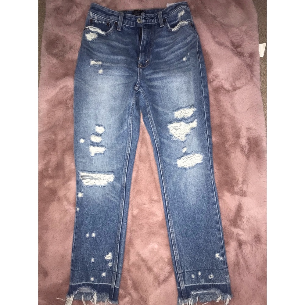 Abercrombie and Fitch ripped girlfriend jeans
